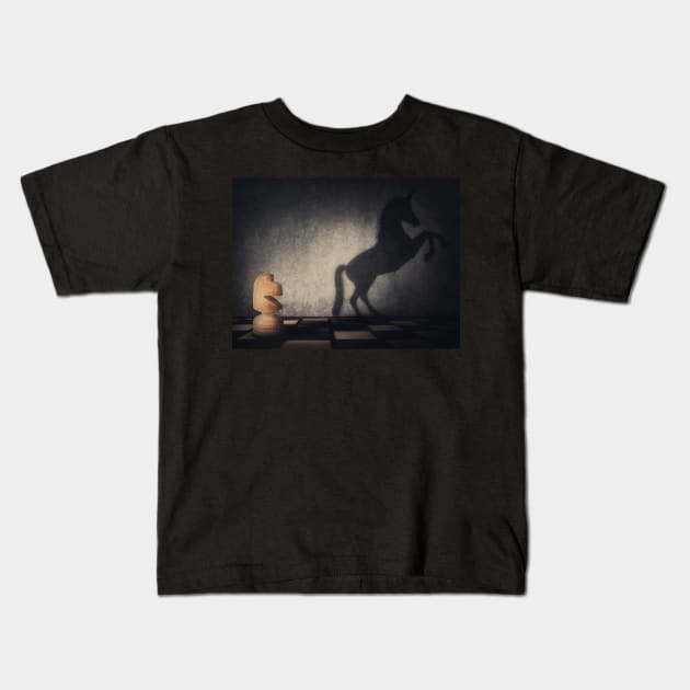 knight dream to be unicorn Kids T-Shirt by psychoshadow